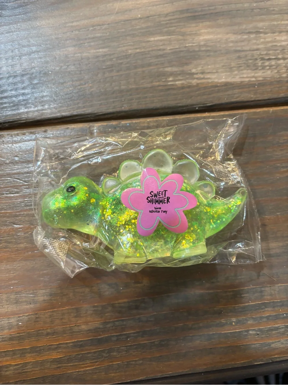 Sweet Shimmer Green Glitter Dino Squish Toy